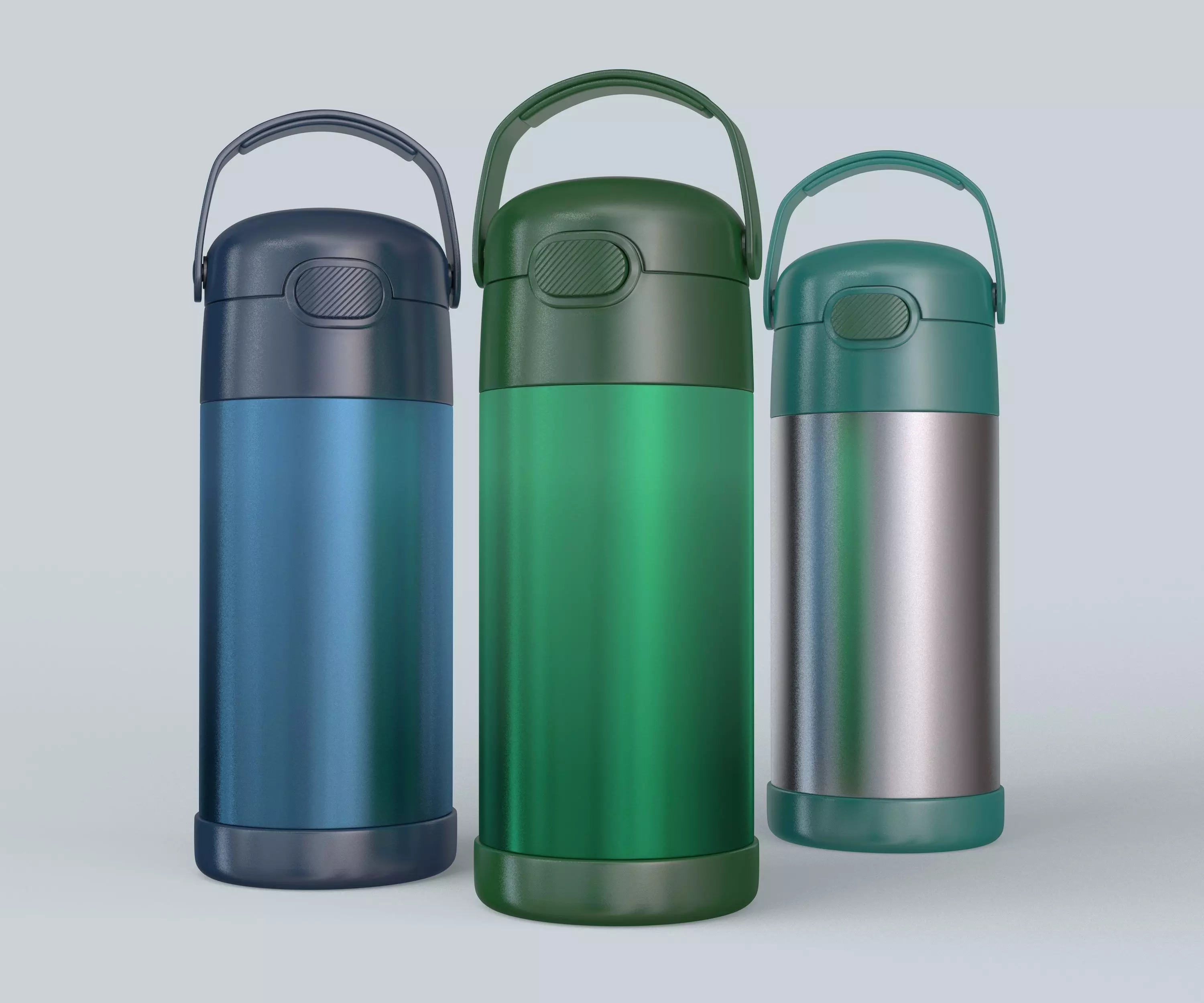 Thermos stainless steel 3D model_0