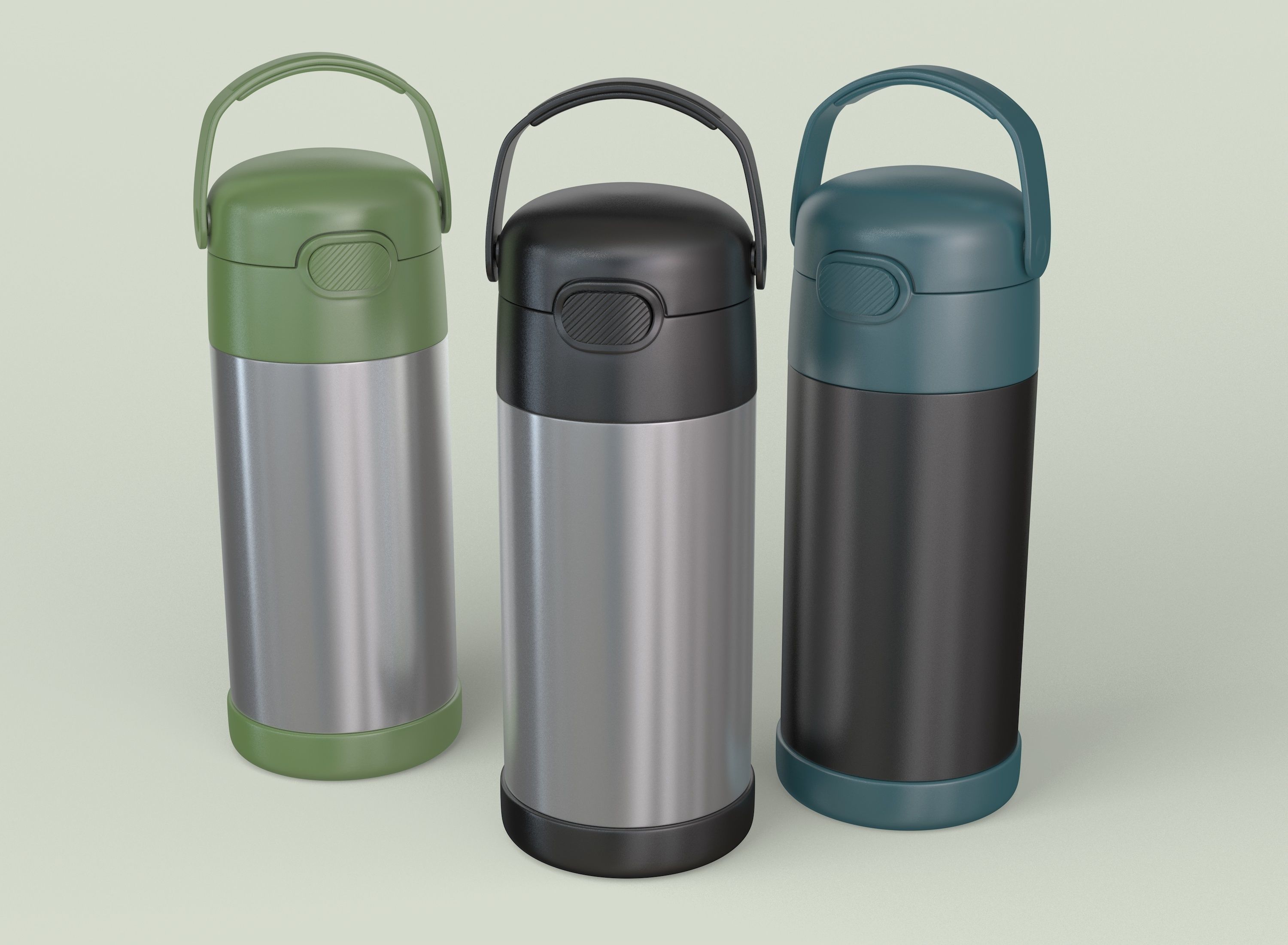 Thermos stainless steel 3D model_6