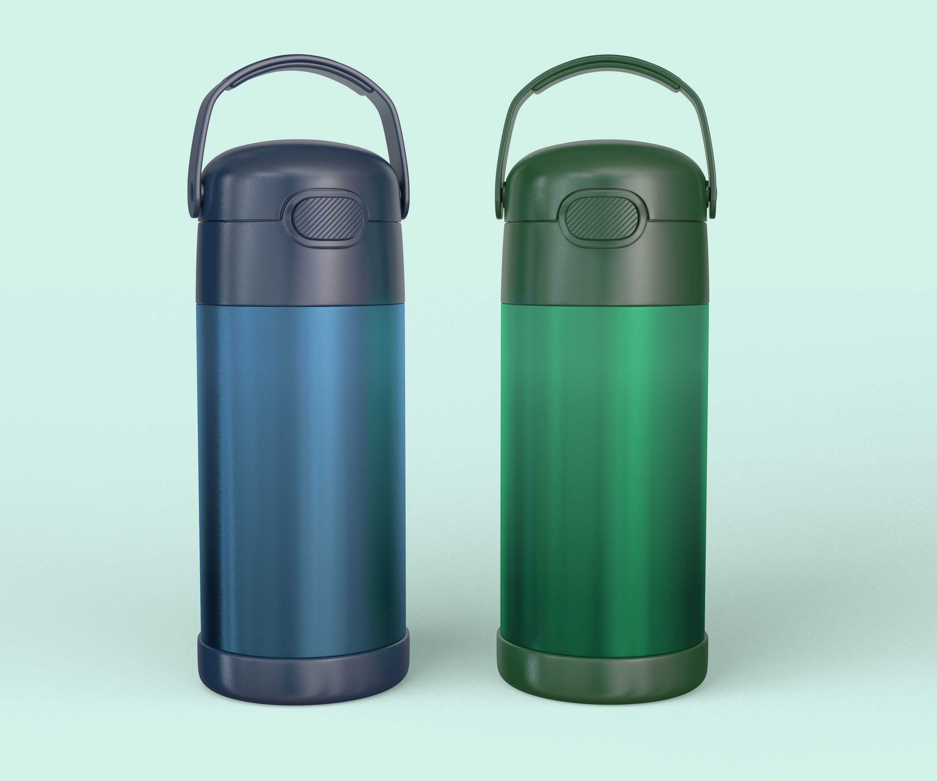 Thermos stainless steel 3D model_4