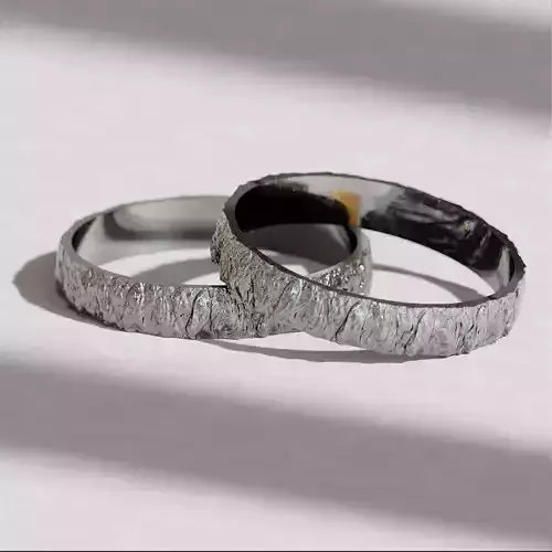 Molten lava textured band ring - 3D print model - volcanic rock  3D print model
