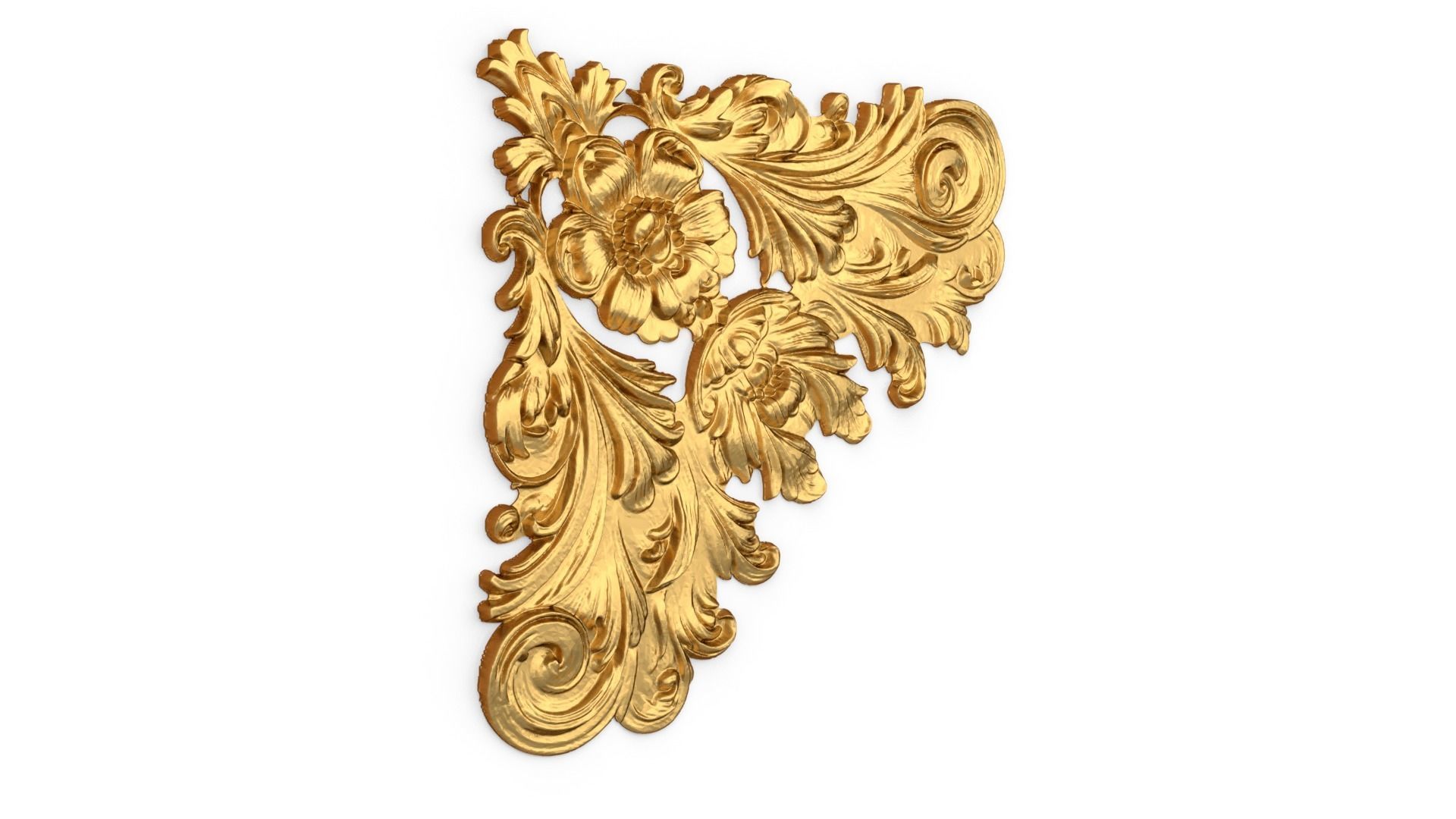 Classic carved corner decor ornament 377 3D model_1