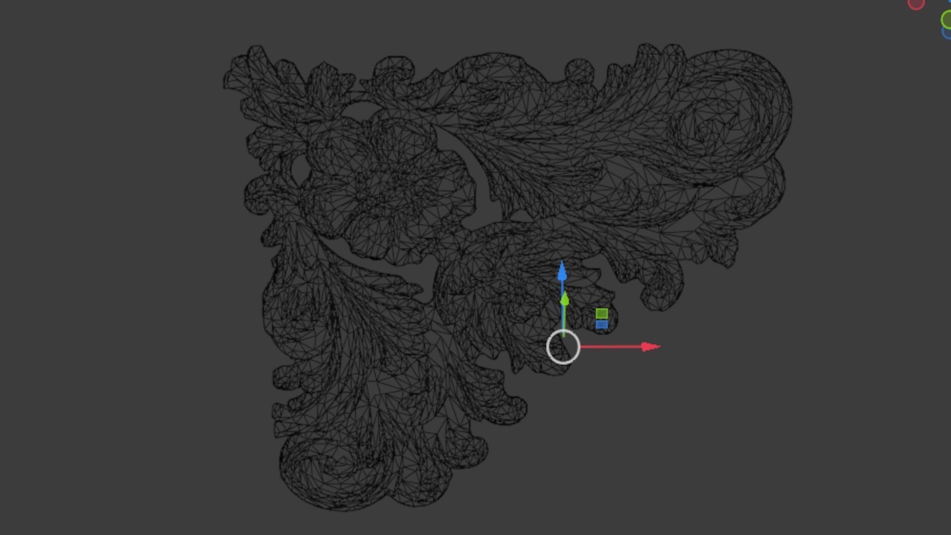 Classic carved corner decor ornament 377 3D model_5