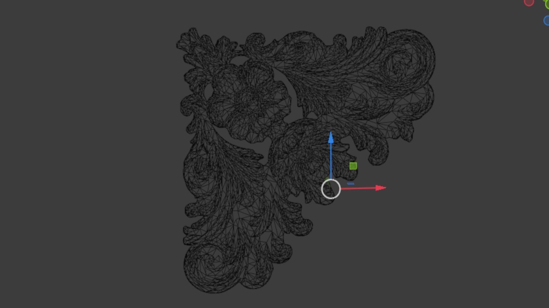 Classic carved corner decor ornament 377 3D model_6