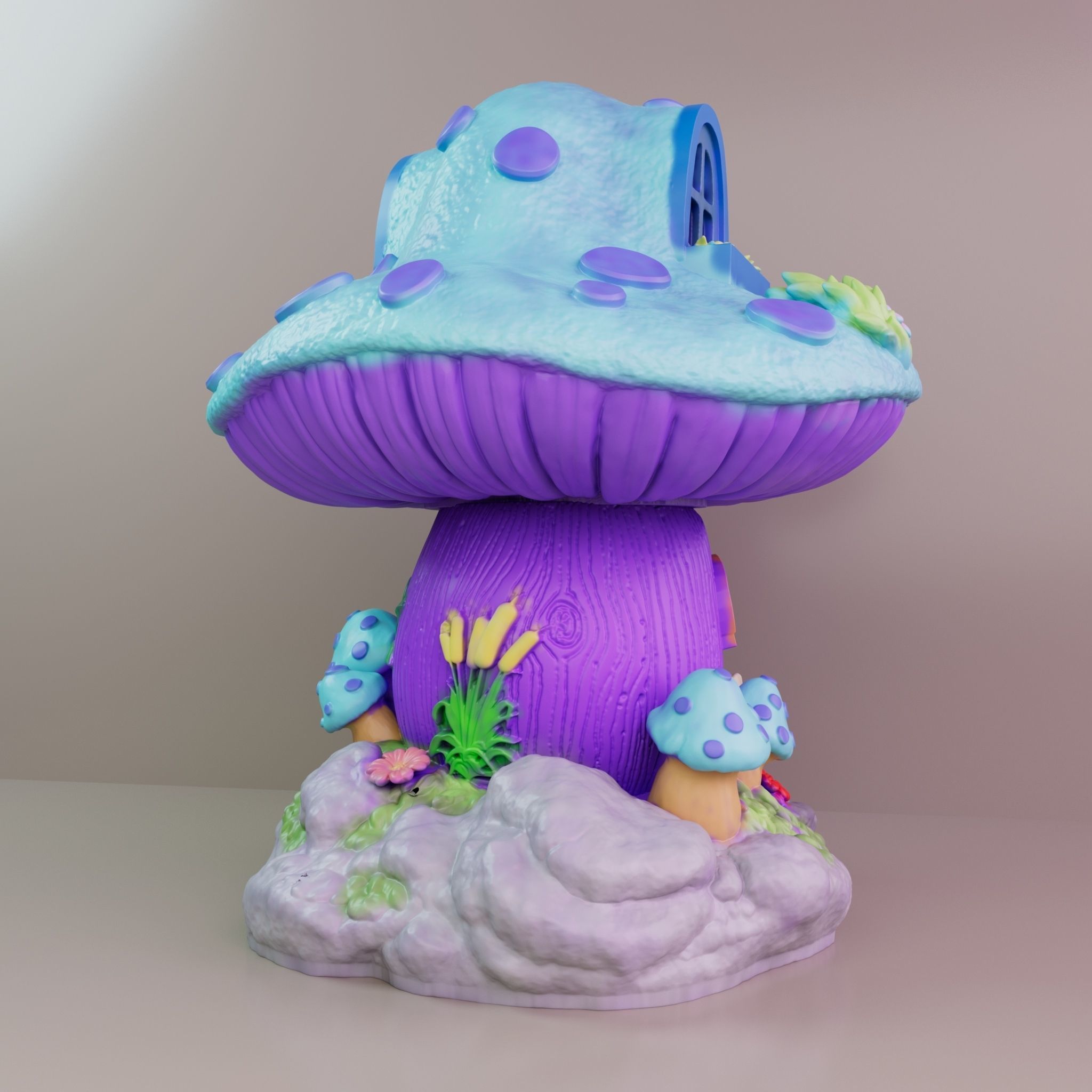 FANTASY MUSHROOM HOUSE DECORATION 3D print model_8