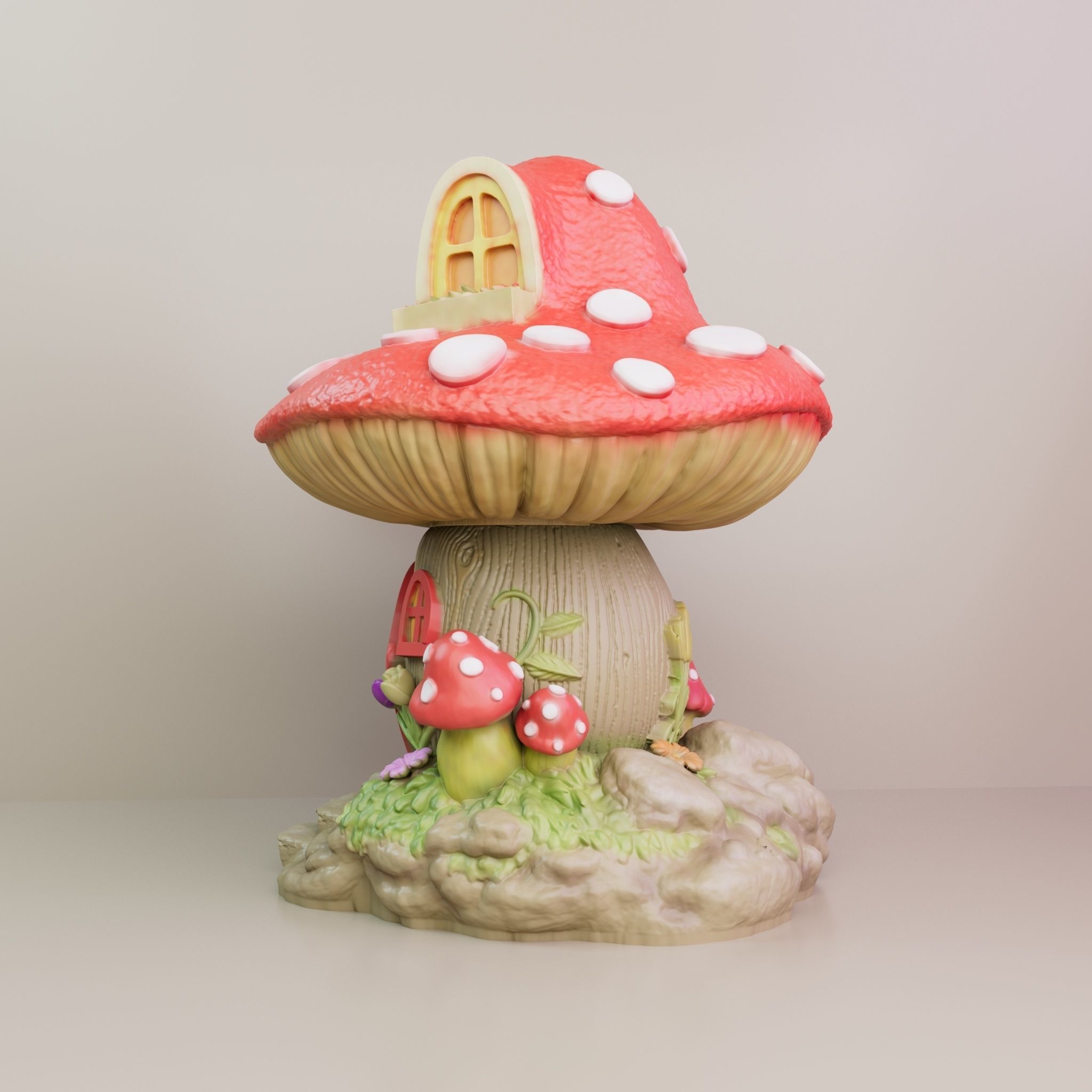 FANTASY MUSHROOM HOUSE DECORATION 3D print model_3