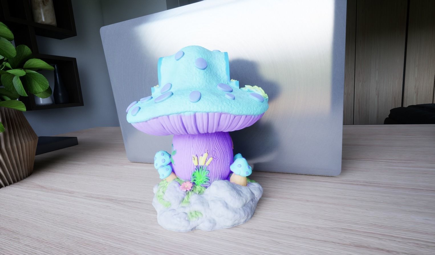 FANTASY MUSHROOM HOUSE DECORATION 3D print model_14
