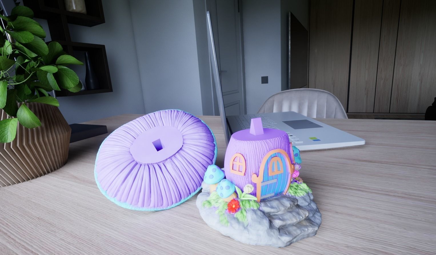 FANTASY MUSHROOM HOUSE DECORATION 3D print model_16