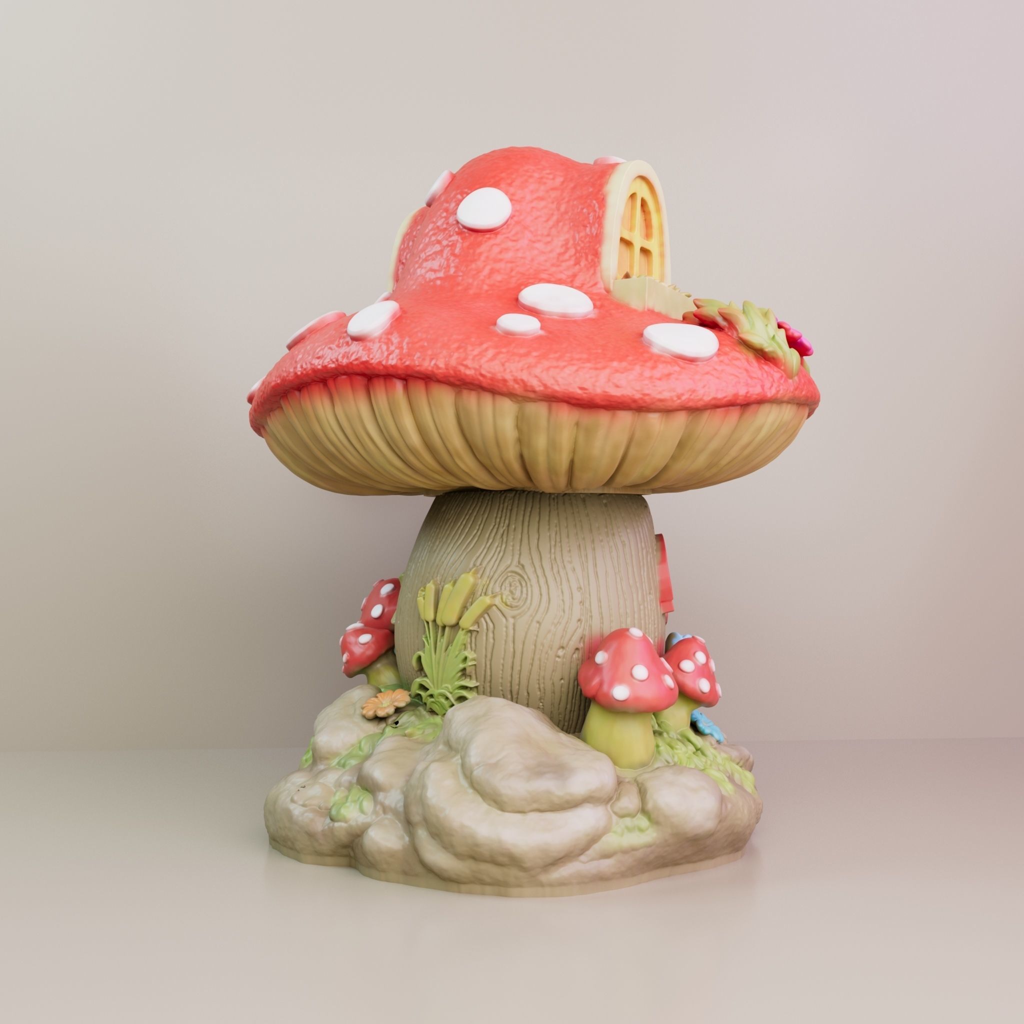 FANTASY MUSHROOM HOUSE DECORATION 3D print model_4