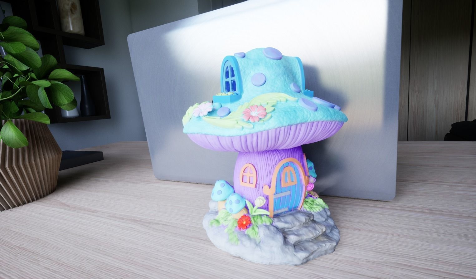 FANTASY MUSHROOM HOUSE DECORATION 3D print model_15