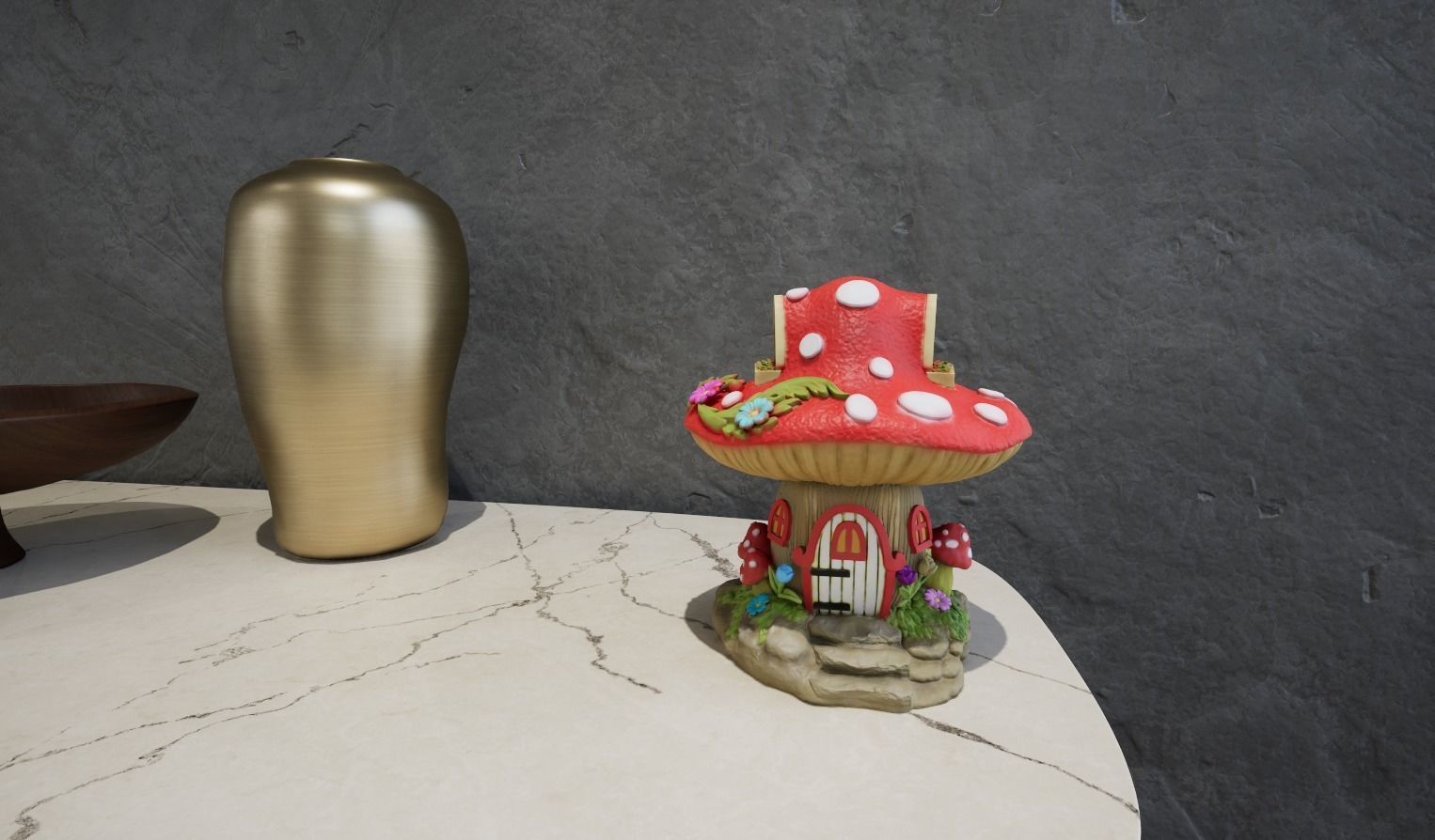 FANTASY MUSHROOM HOUSE DECORATION 3D print model_9