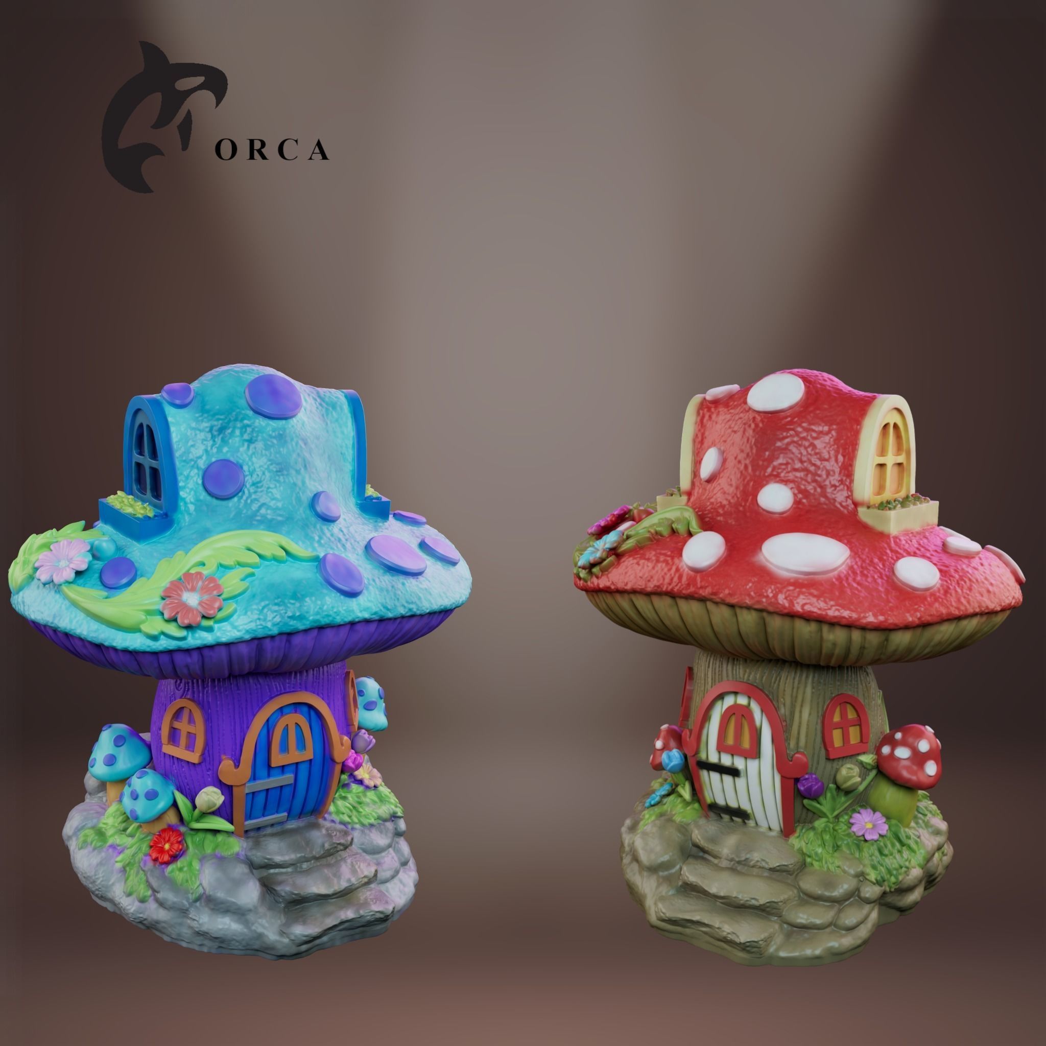 FANTASY MUSHROOM HOUSE DECORATION 3D print model_6