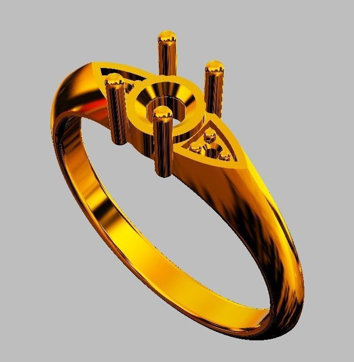 4mm Engagement Ring 3D print model_7