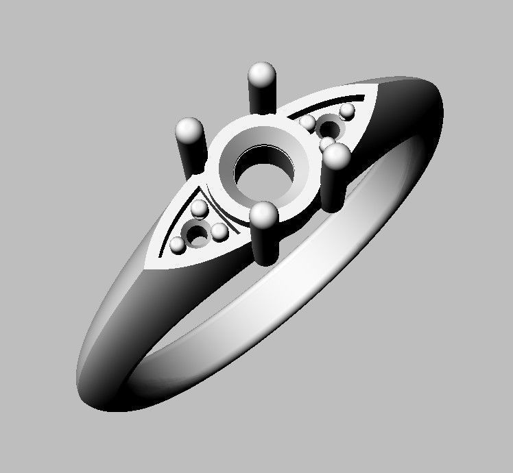 4mm Engagement Ring 3D print model_24
