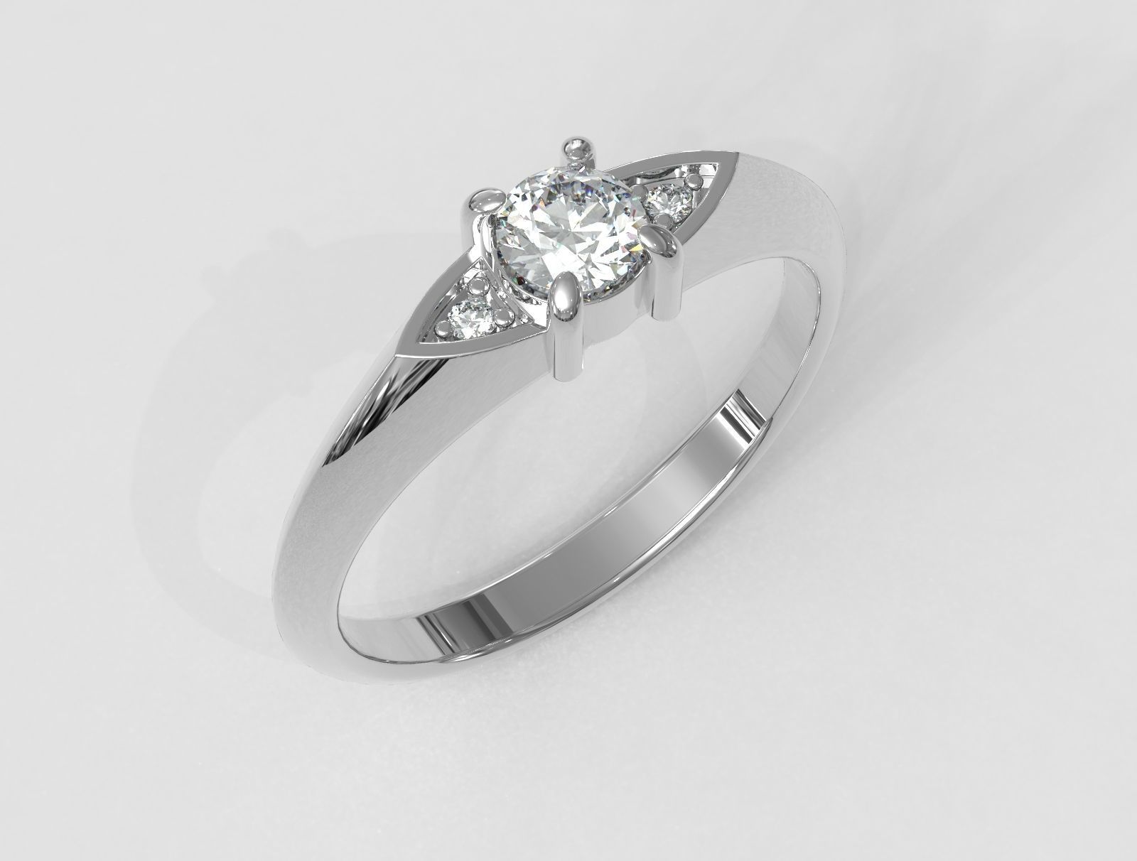 4mm Engagement Ring 3D print model_1