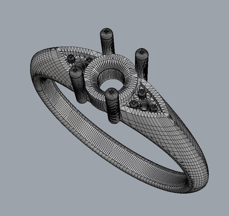4mm Engagement Ring 3D print model_13