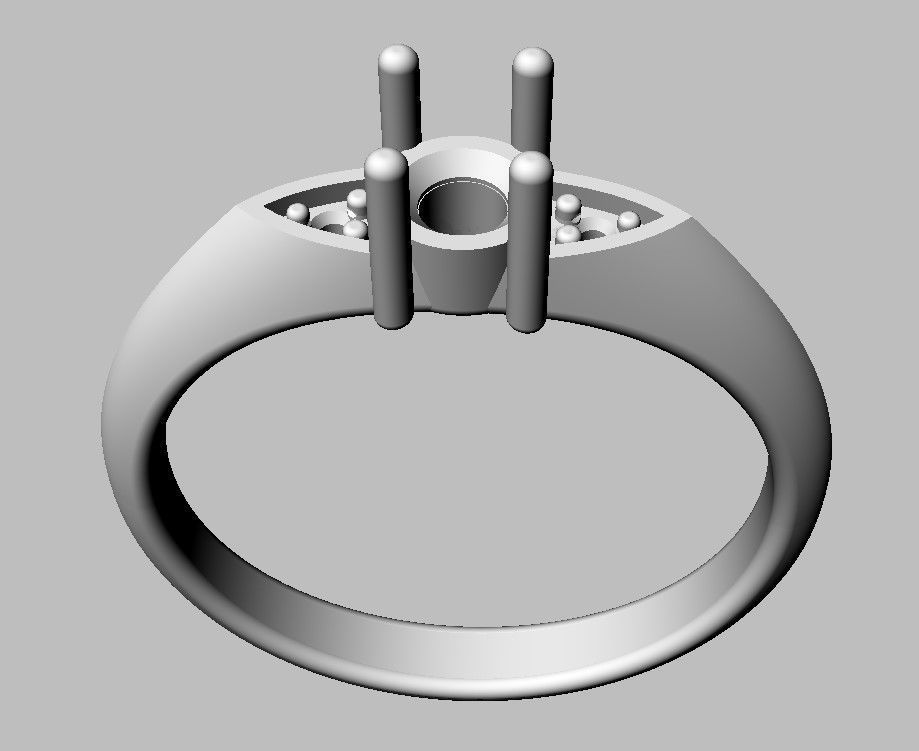 4mm Engagement Ring 3D print model_17