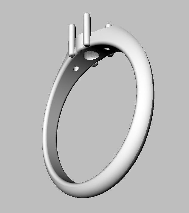 4mm Engagement Ring 3D print model_23