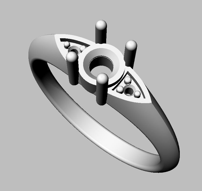 4mm Engagement Ring 3D print model_18