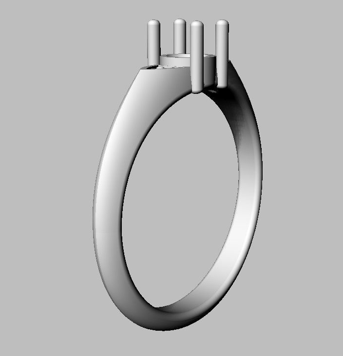 4mm Engagement Ring 3D print model_20