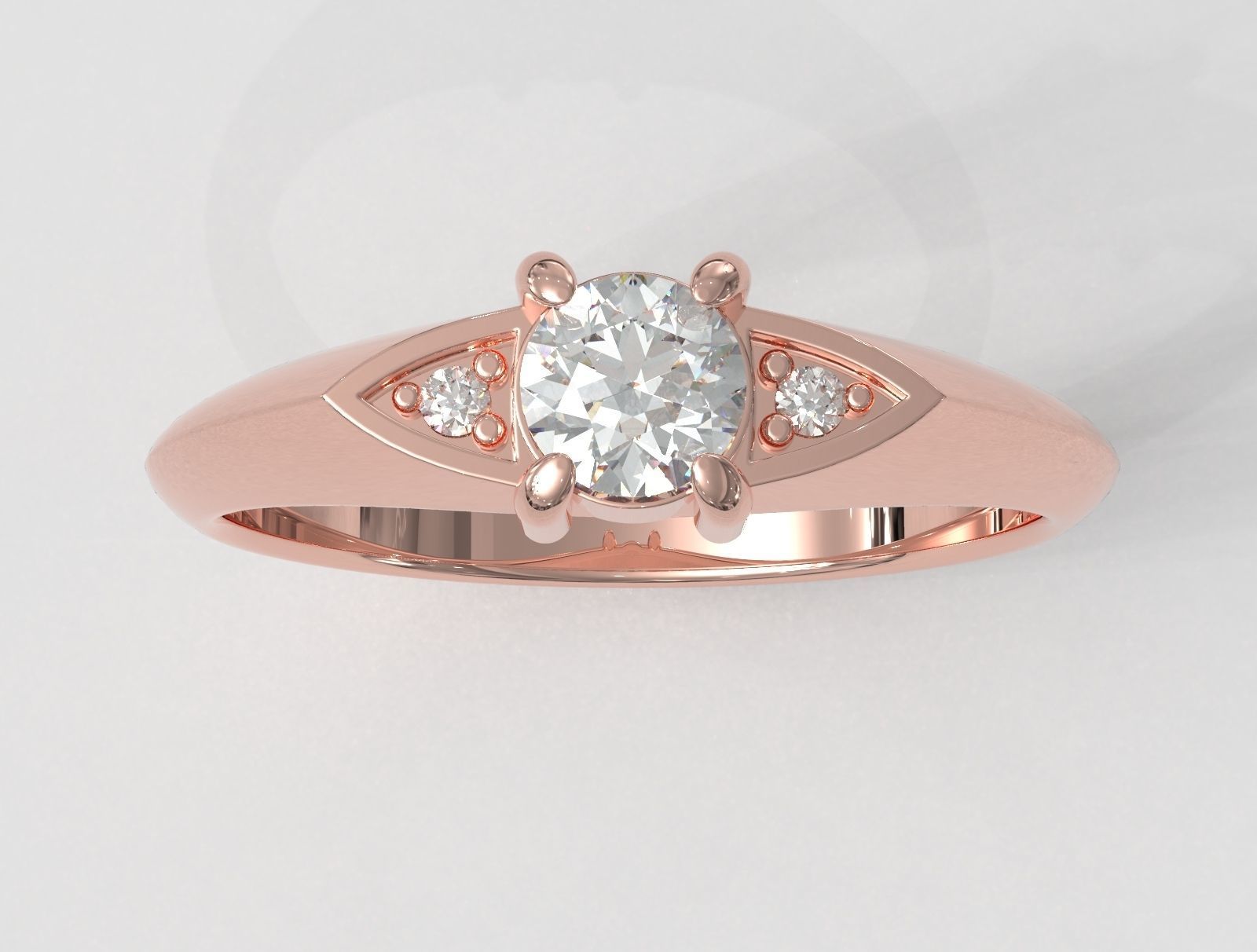 4mm Engagement Ring 3D print model_2