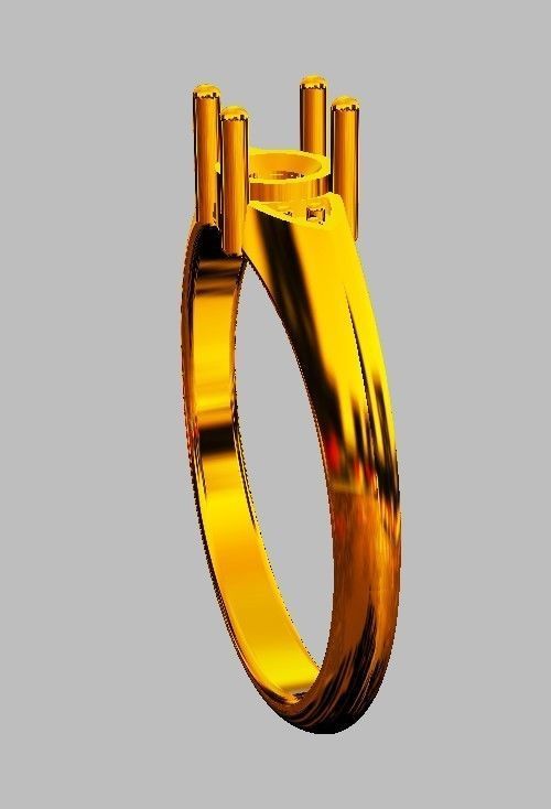 4mm Engagement Ring 3D print model_10