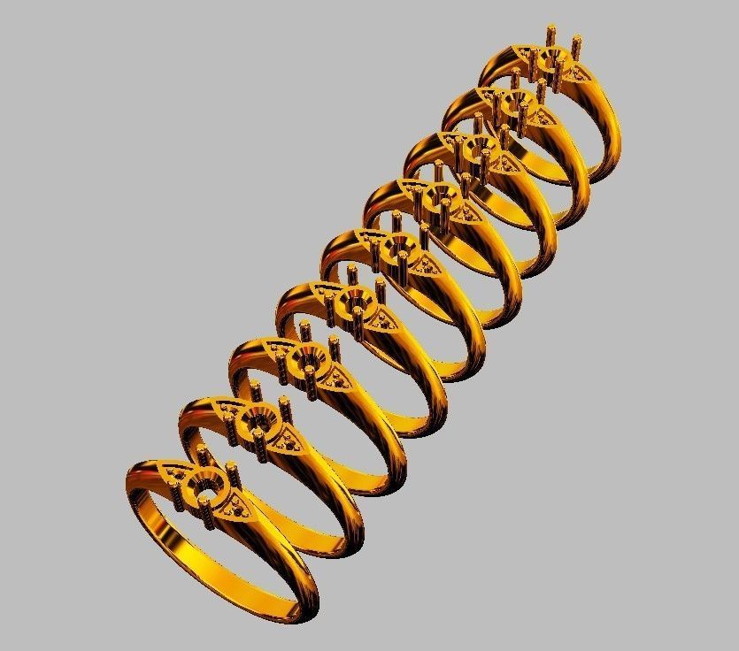 4mm Engagement Ring 3D print model_5