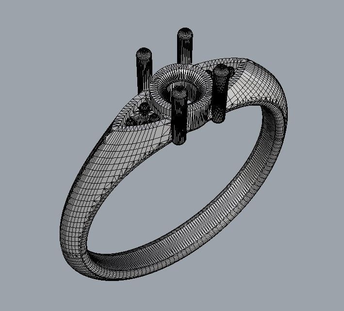 4mm Engagement Ring 3D print model_12