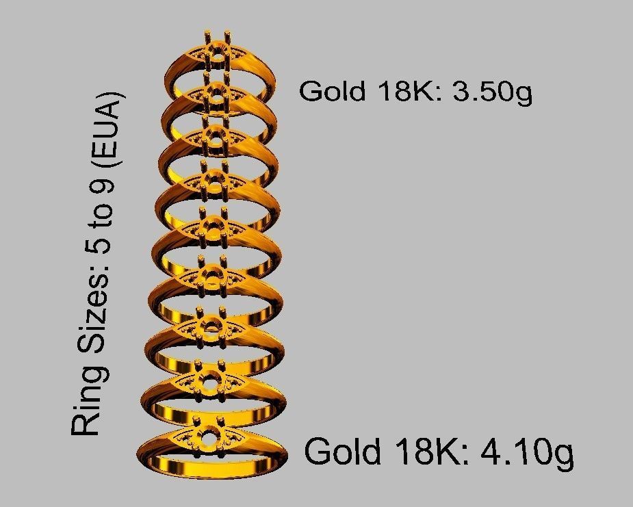 4mm Engagement Ring 3D print model_4