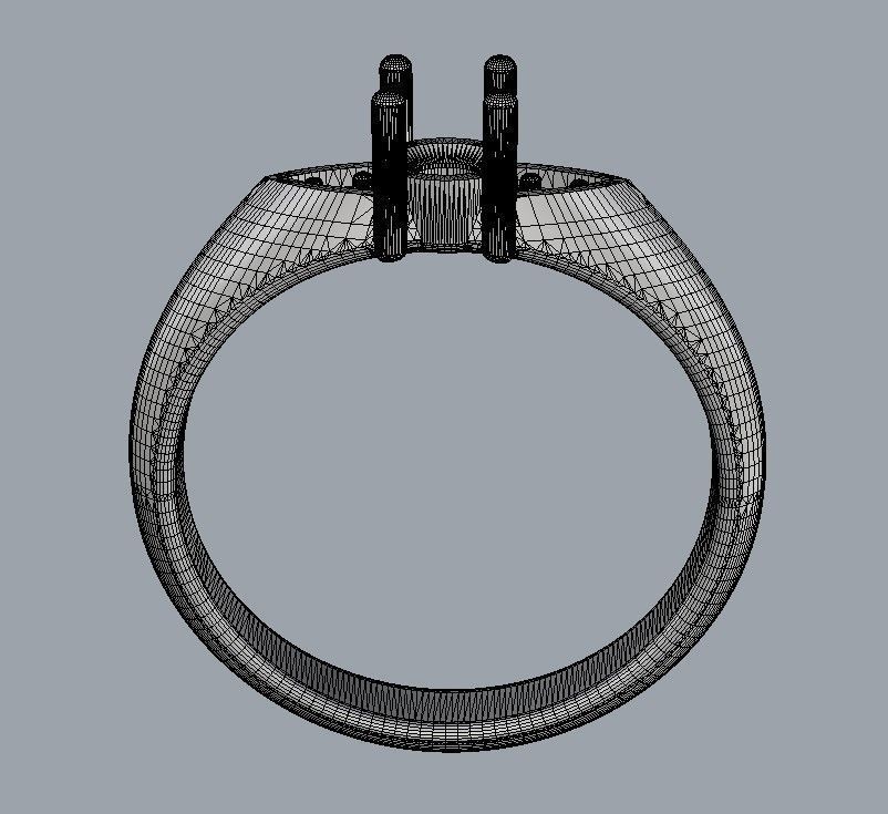 4mm Engagement Ring 3D print model_11