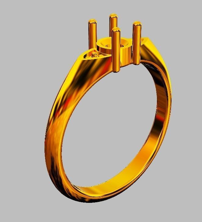 4mm Engagement Ring 3D print model_8