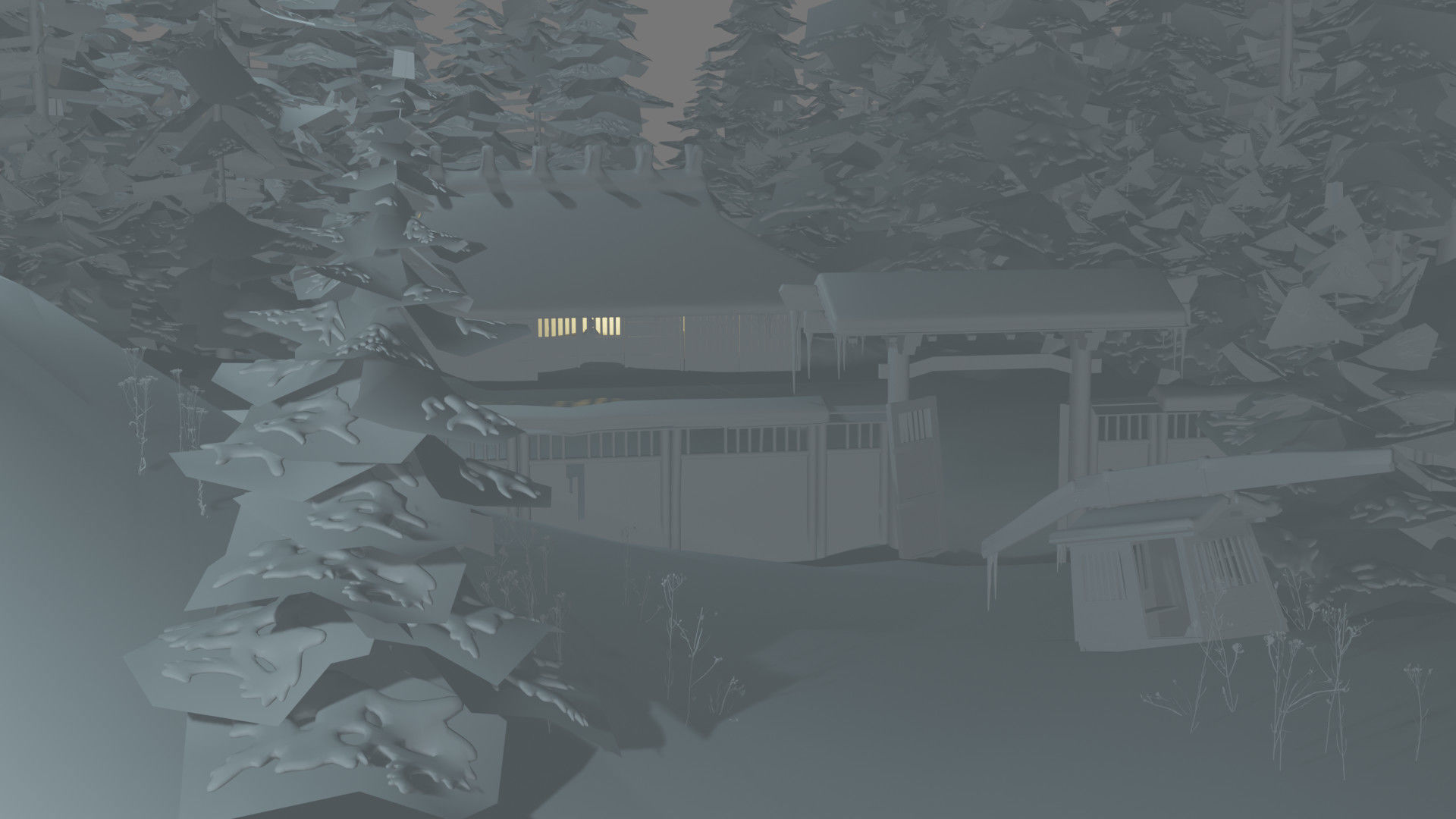 Low Poly Snowy Spruce Tree Pack Low-poly 3D model_25