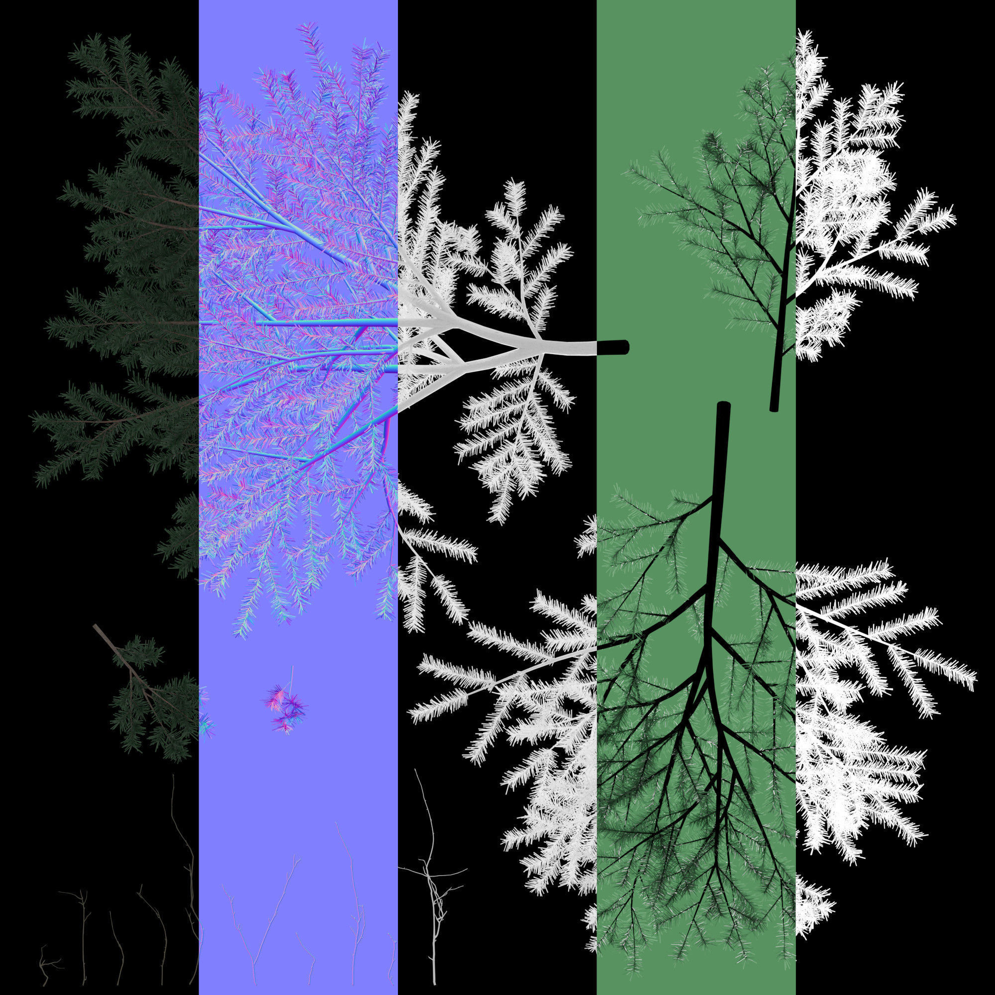 Low Poly Snowy Spruce Tree Pack Low-poly 3D model_21