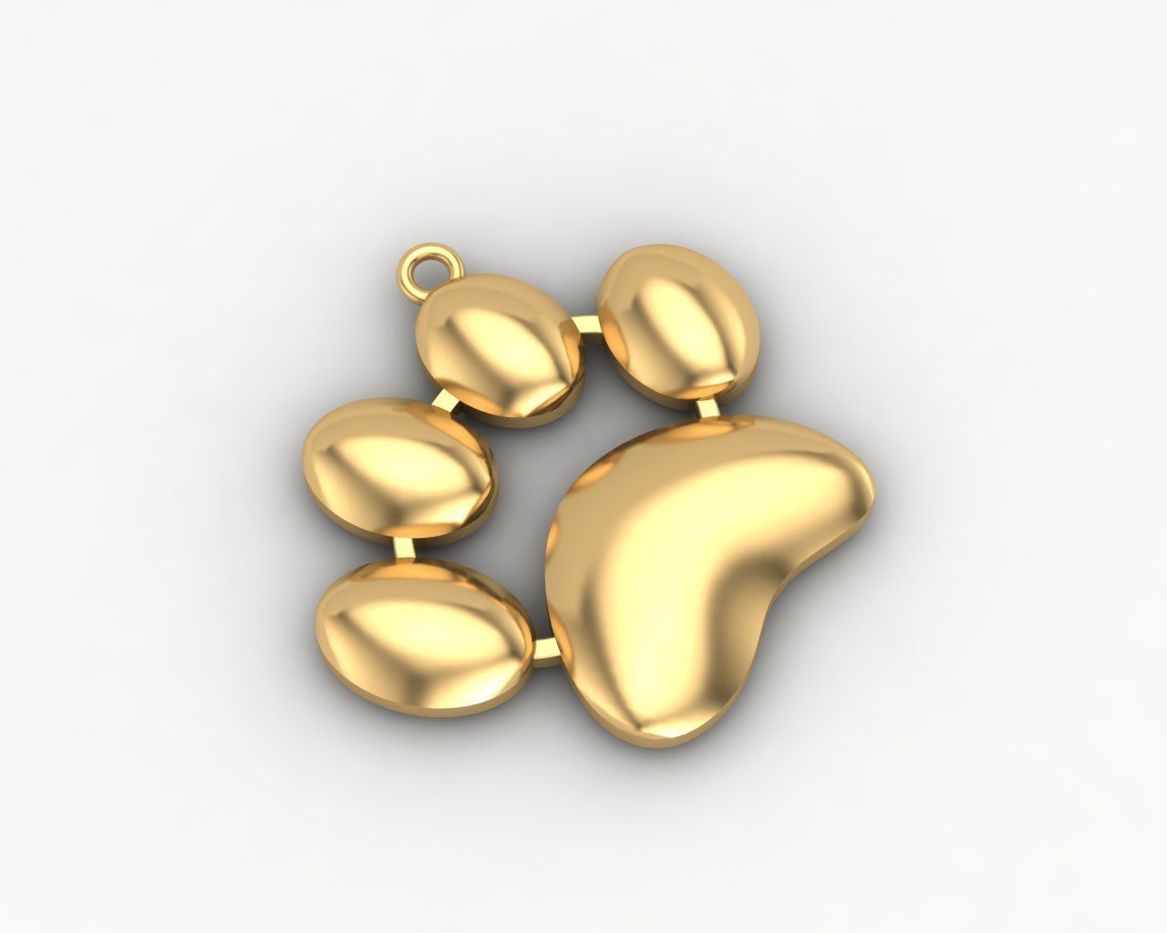 Minimal dog footprint necklace 115-MW 3D print model_7