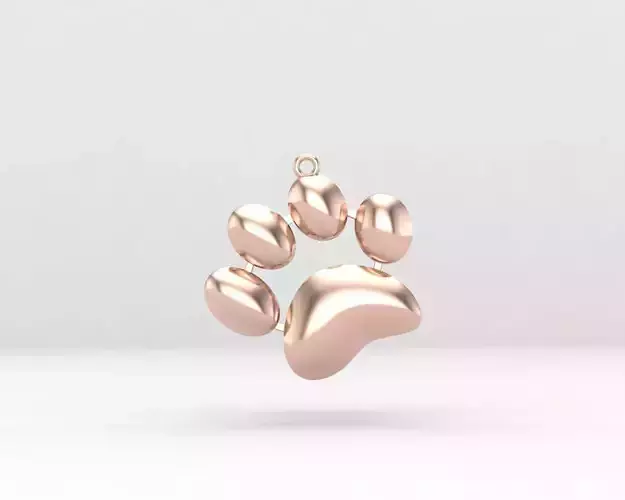 Minimal dog footprint necklace 115-MW 3D print model