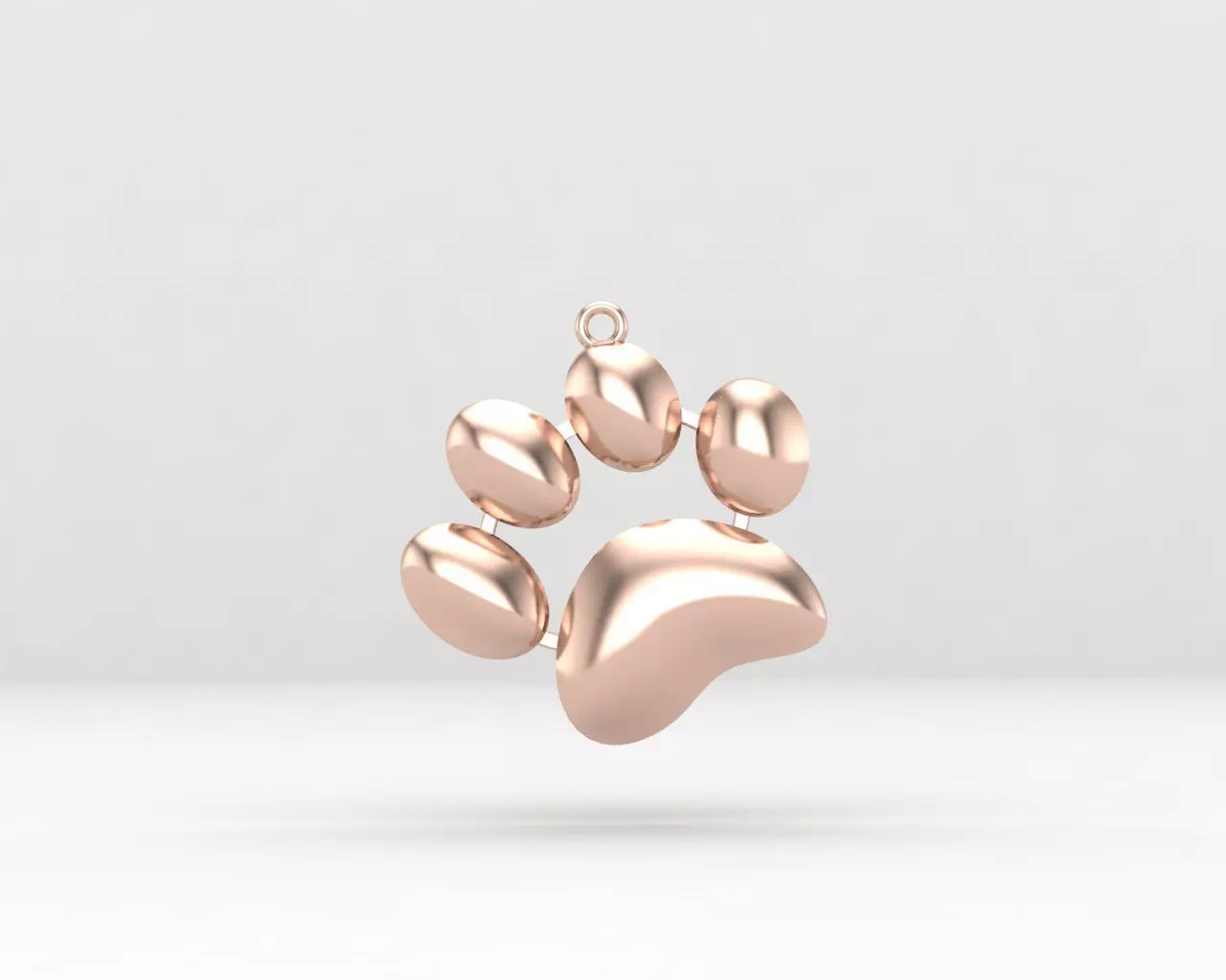 Minimal dog footprint necklace 115-MW 3D print model_0