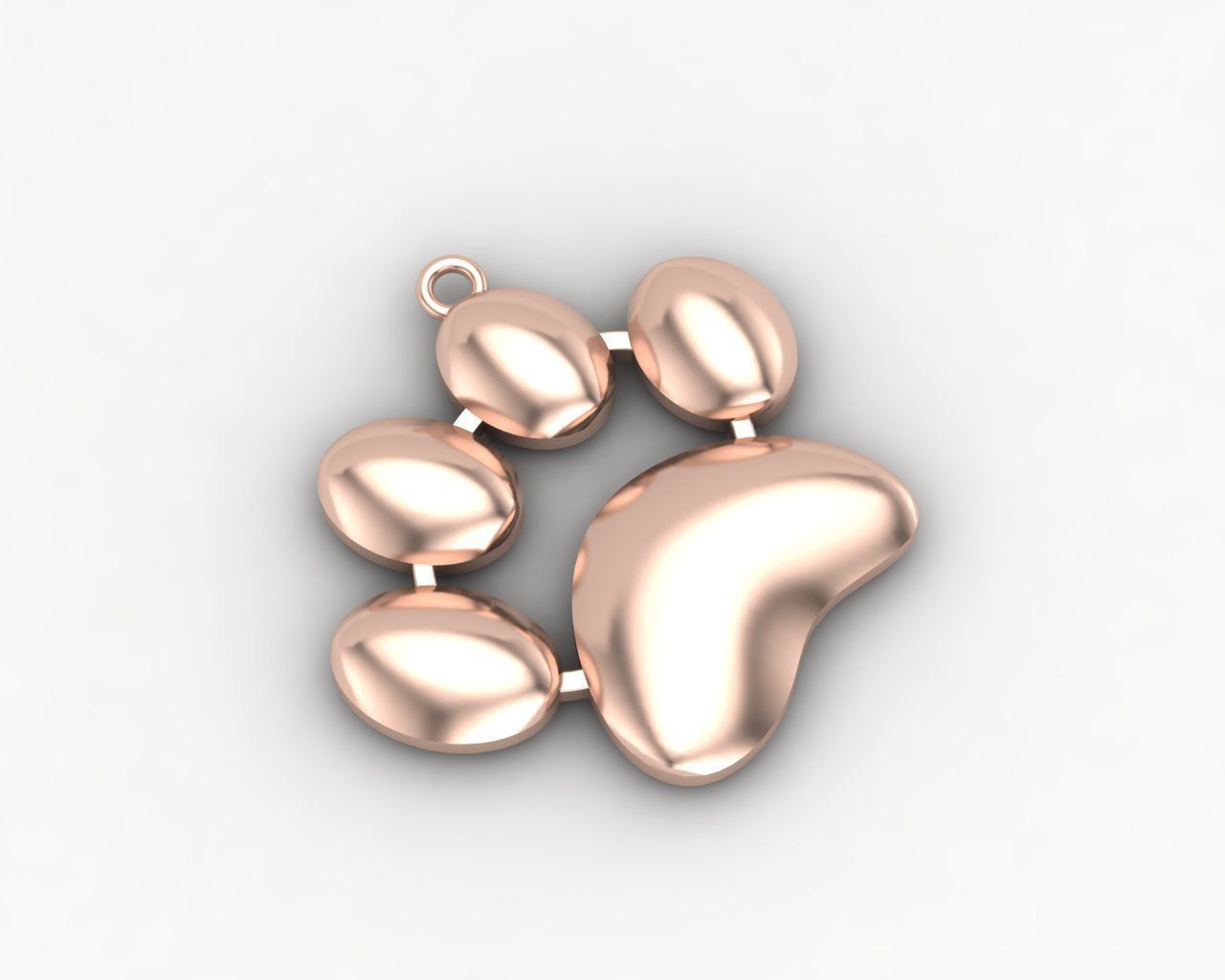 Minimal dog footprint necklace 115-MW 3D print model_5