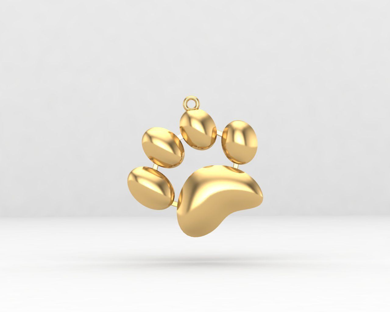 Minimal dog footprint necklace 115-MW 3D print model_3