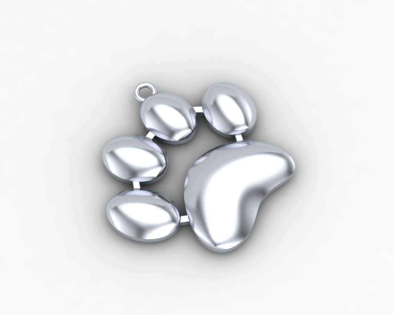 Minimal dog footprint necklace 115-MW 3D print model_6