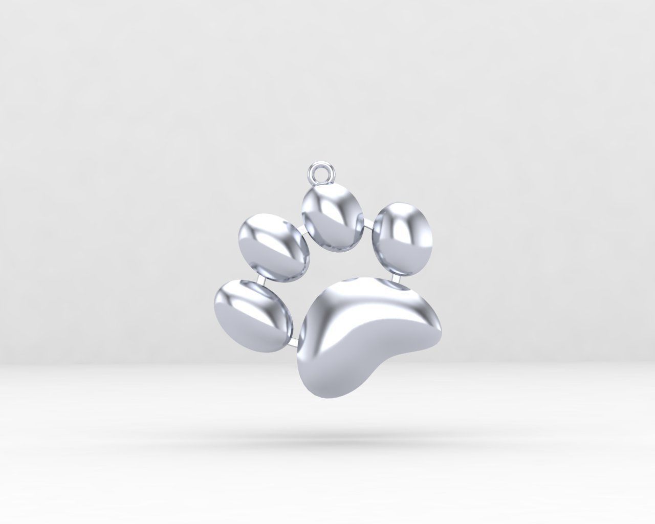 Minimal dog footprint necklace 115-MW 3D print model_2