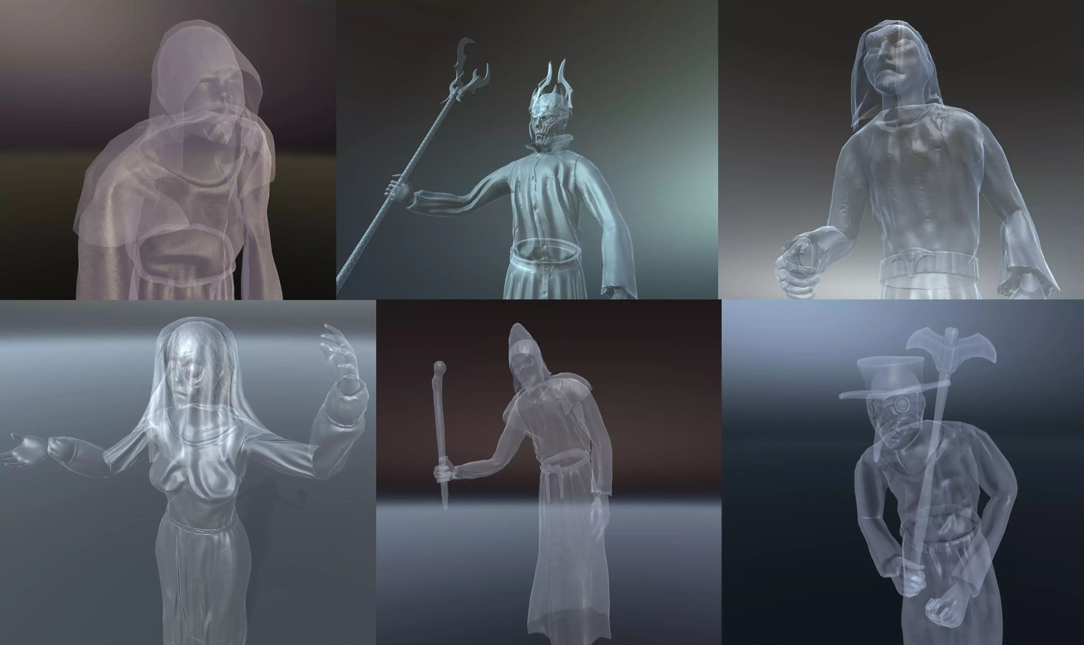 6 Ghosts Pack 3D Model Collection_0