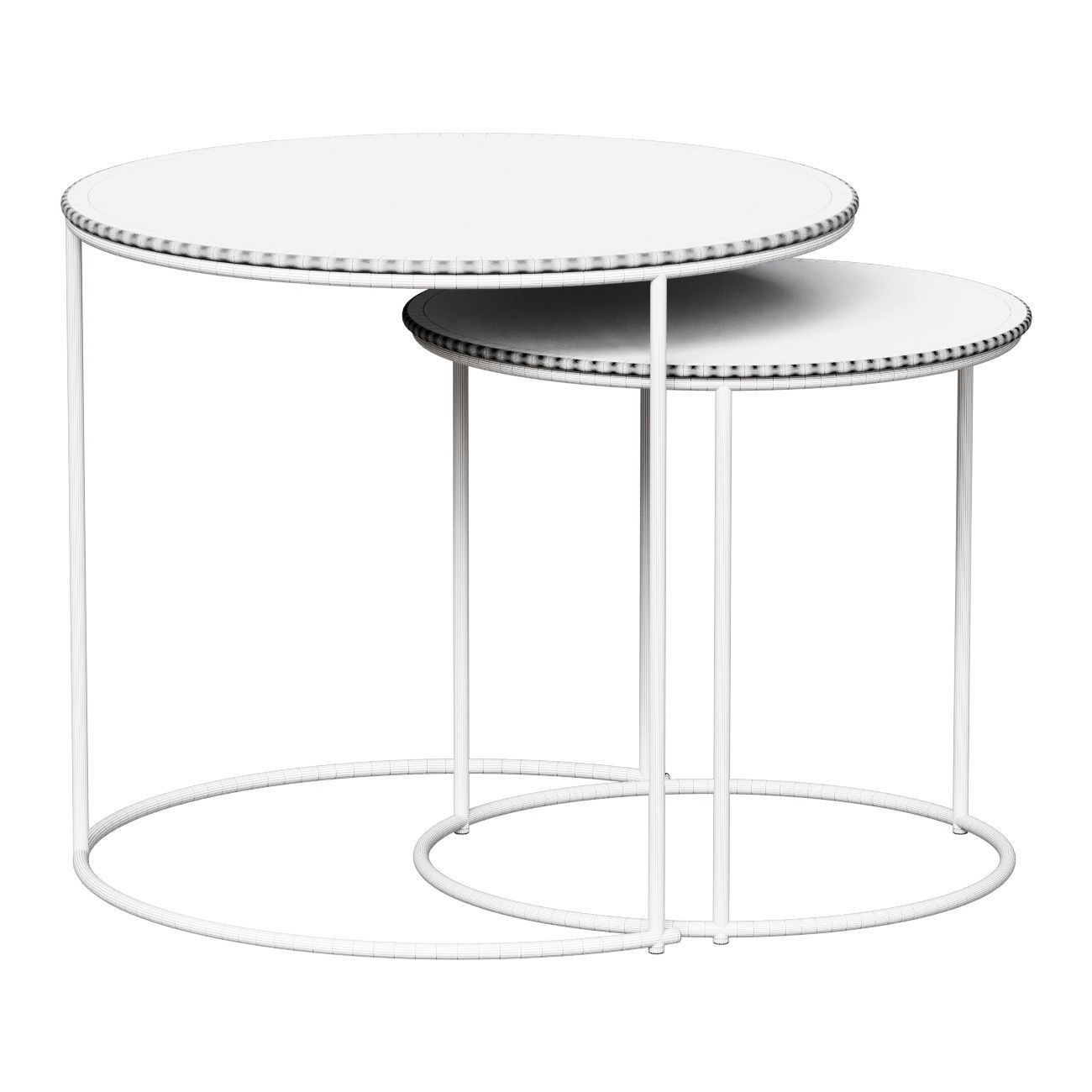 COFFEE TABLES WITH GOLD LEGS 2 PCS DARK BLUE TANGO 3D model_1