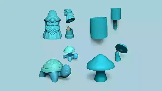 04 Outdoor Secret Key Hide STL - Garden Decor 3D Model Collection