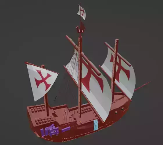 Santa Maria Carrack Low-poly 3D model