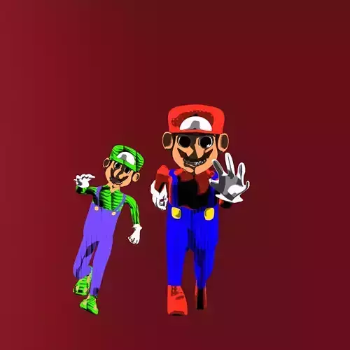 Creepy Italian plumbers Free low-poly 3D model