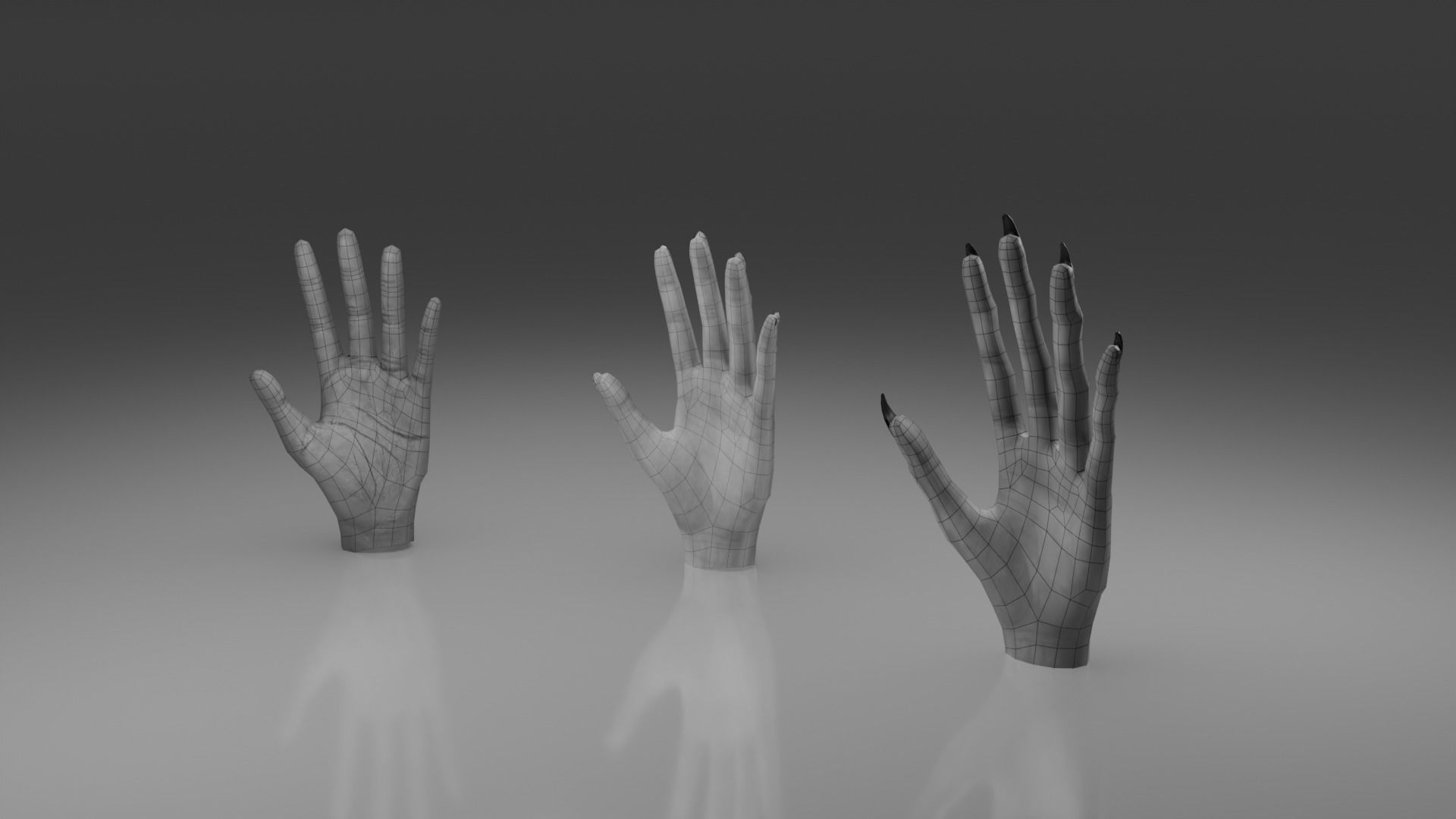 Hands 3D model Low-poly 3D model_1