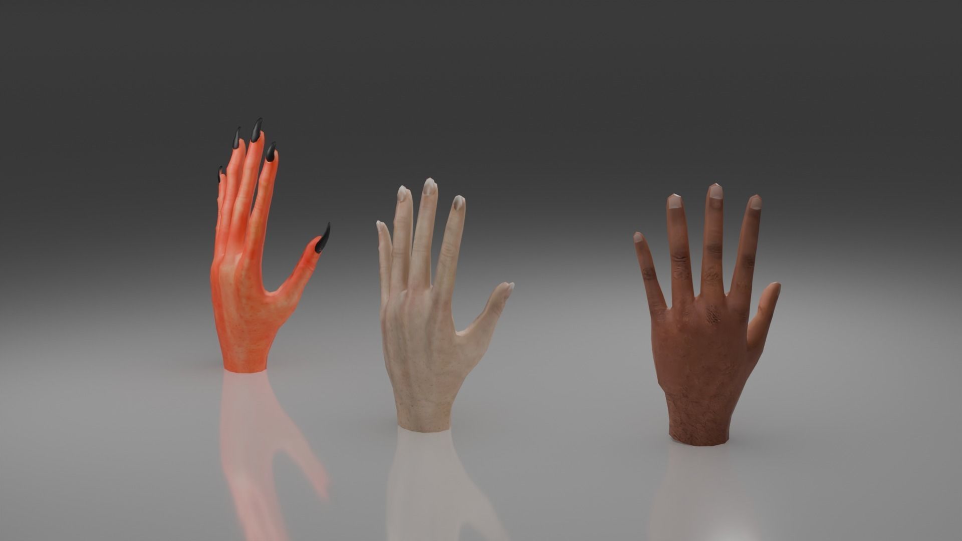 Hands 3D model Low-poly 3D model_4