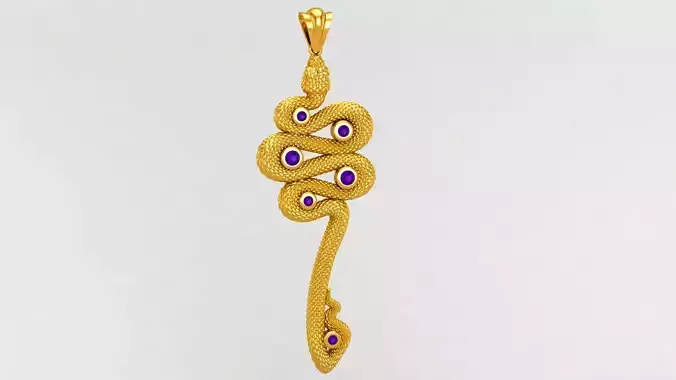 Luxury Snake Key Pendant 3D print model