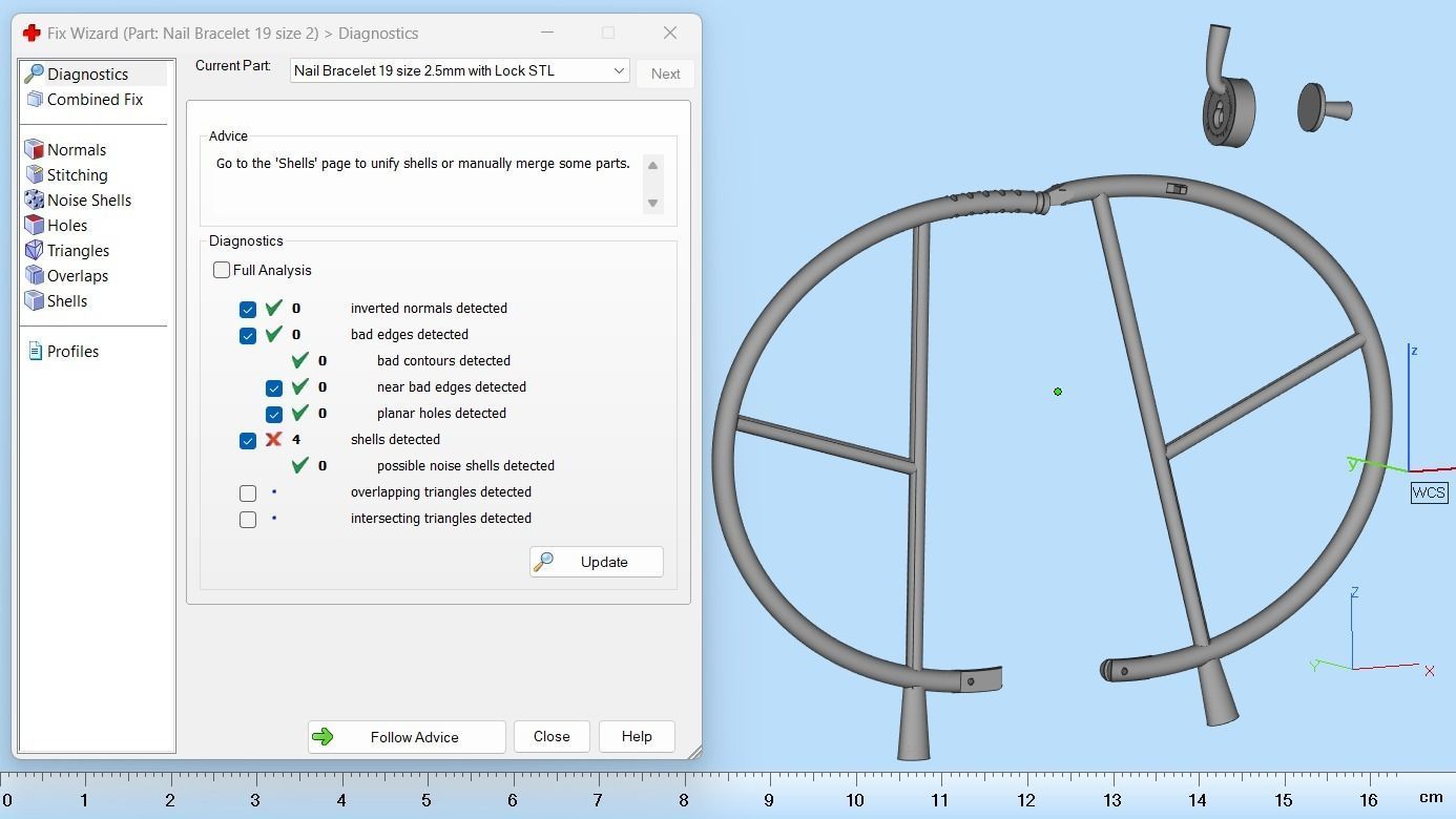 Juste un clou Bracelet 19 Size Small Version N190 3D print model_11