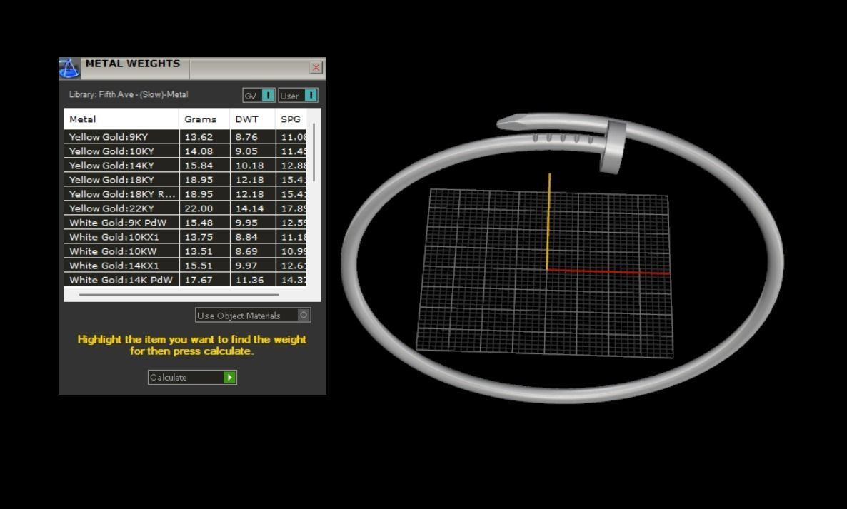 Juste un clou Bracelet 19 Size Small Version N190 3D print model_9