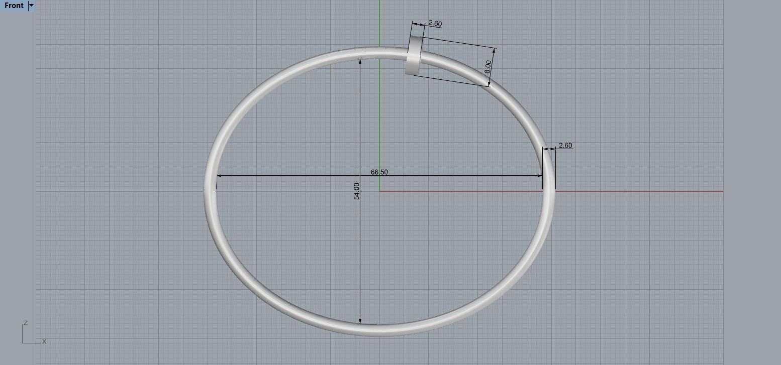 Juste un clou Bracelet 19 Size Small Version N190 3D print model_6